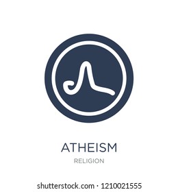 atheism icon. Trendy flat vector atheism icon on white background from Religion collection, vector illustration can be use for web and mobile, eps10