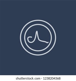 atheism icon. Trendy flat vector line atheism icon on dark blue background from Religion collection. 