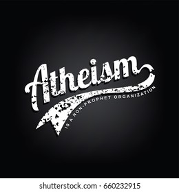 atheism a non prophet organization - grungy vector art