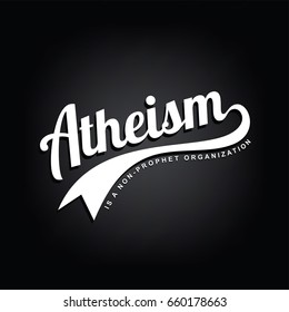 atheism is a non prophet organization - retro varsity theme - against religious ignorance