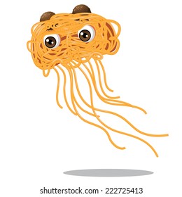 Atheism spaghetti monster isolated on white EPS 10 vector