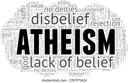 Atheism word cloud isolated on a white background