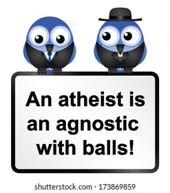 Atheist adage sign isolated on white background 
