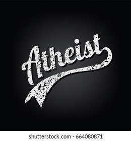 atheist grungy varsity retro art text