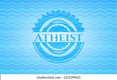 Atheist light blue water emblem background.