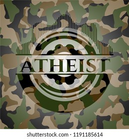 Atheist on camouflaged pattern