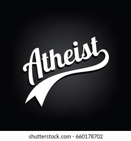 atheist retro varsity tag - atheism theme - against religious ignorance