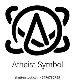 Atheist symbol icon in solid style 