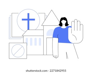 Atheistic worldview abstract concept vector illustration. Absence of belief in god, religious skepticism, philosophical rational irrational worldview, god not exist, we trust abstract metaphor.