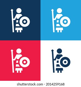 Athena Blue And Red Four Color Minimal Icon Set