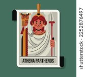 Athena character design vector illustration.