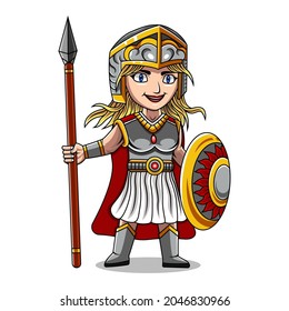 Athena chibi mascot logo design