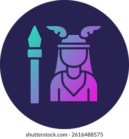 Athena Glyph Circle Gradient Icon