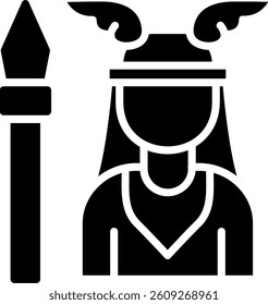 Athena Glyph Icon Vector Design