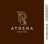 Athena the goddess vector logo design
