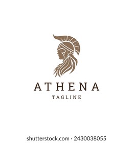 Athena the goddess vector logo design