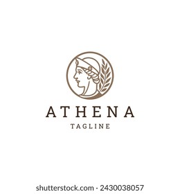 Athena the goddess vector logo design