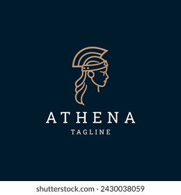 Athena the goddess vector logo design