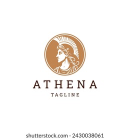 Athena the goddess vector logo design