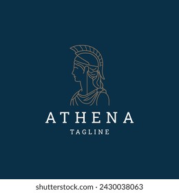 Athena the goddess vector logo design