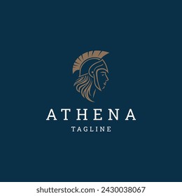 Athena the goddess vector logo design