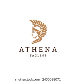 Athena the goddess vector logo design