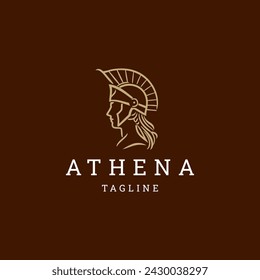 Athena the goddess vector logo design
