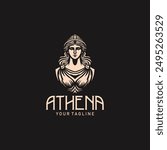 Athena the goddess vector logo illustration design