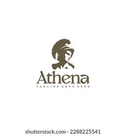 Athena the goddess vector logo illustration design