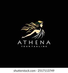 Athena the goddess vector logo illustration design	