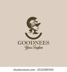 Athena the goddess vector logo illustration design