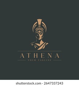 Athena a deusa vetor logotipo ilustração design