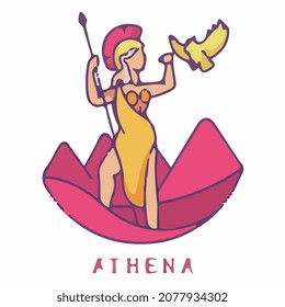 athena greek god character vector 