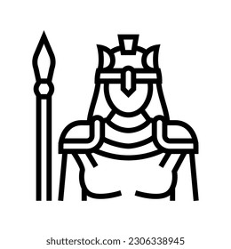 athena greek god mythology line icon vector. athena greek god mythology sign. isolated contour symbol black illustration