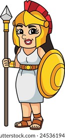 Athena greek goddess vector illustration