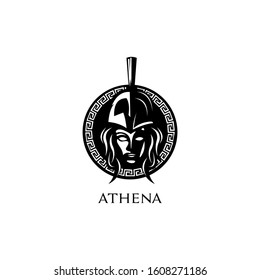 athena head logo concept initial