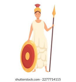 Athena icon cartoon vector. Greek god. Vesta atlas