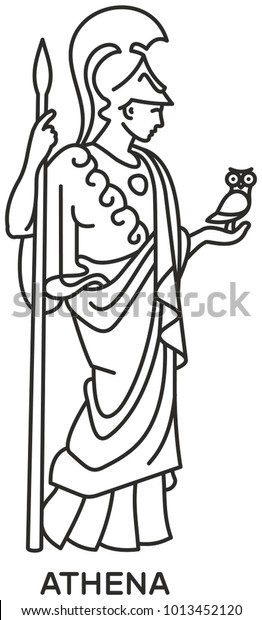 Athena Icon Svg Compatible Line Draw Stock Vector Royalty Free 1013452120