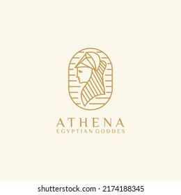Athena logo design icon vector