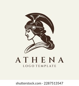 Athena logo design vector illustration