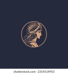 Athena logo design vector illustration