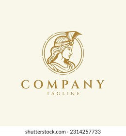 Athena logo design vector illustration