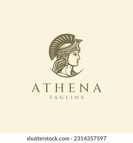 Athena logo design vector illustration