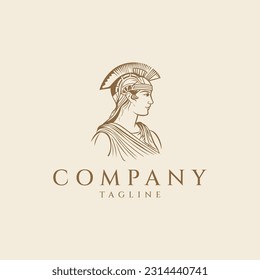 Athena logo design vector illustration