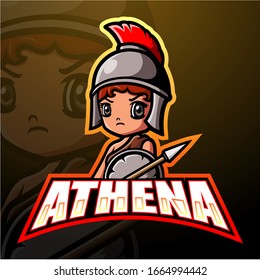 Athena mascot esport logo design