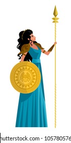 Palas Athena Minerva Goddess Wisdom Greek Stock Vector (Royalty Free ...