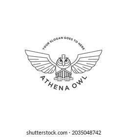 Athena Owl Simple Logo Vector