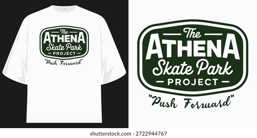 das athena skate park projekt vorantreiben skate park t shirt design vektorgrafik kunst
