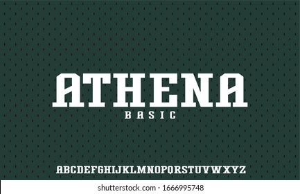 ATHENA, Varsity Sporty For College University Font Typeface Vector Alphabet