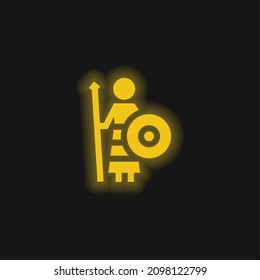 Athena yellow glowing neon icon